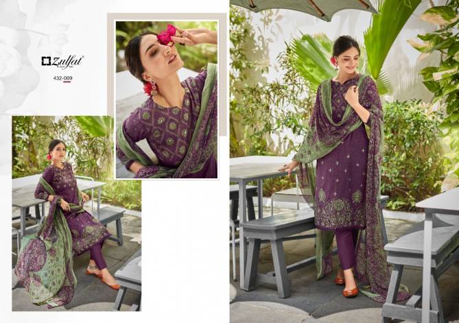 Zulfat Aaina Cotton Printed Fancy Designer Casual wear Dress Material Collection
